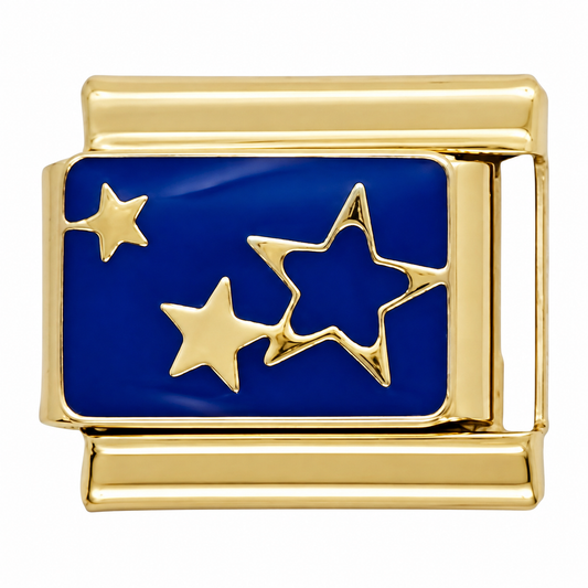 Blue Star Gold Italian Charm