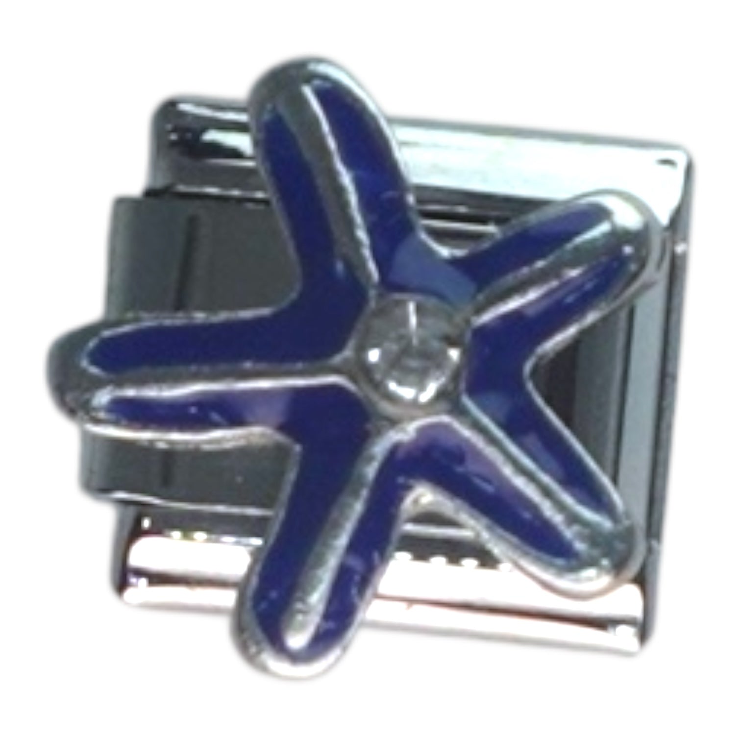 Blue Starfish Silver Italian Charm