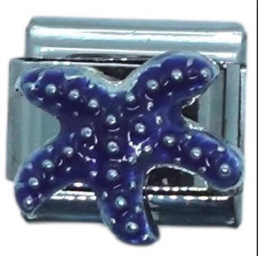 Blue Starfish with Textured Design Italian Charm