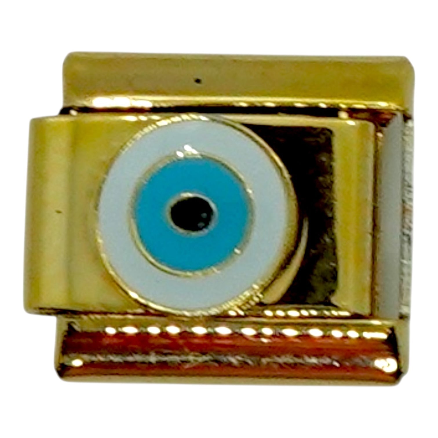 Blue & White Evil Eye Gold Italian Charm