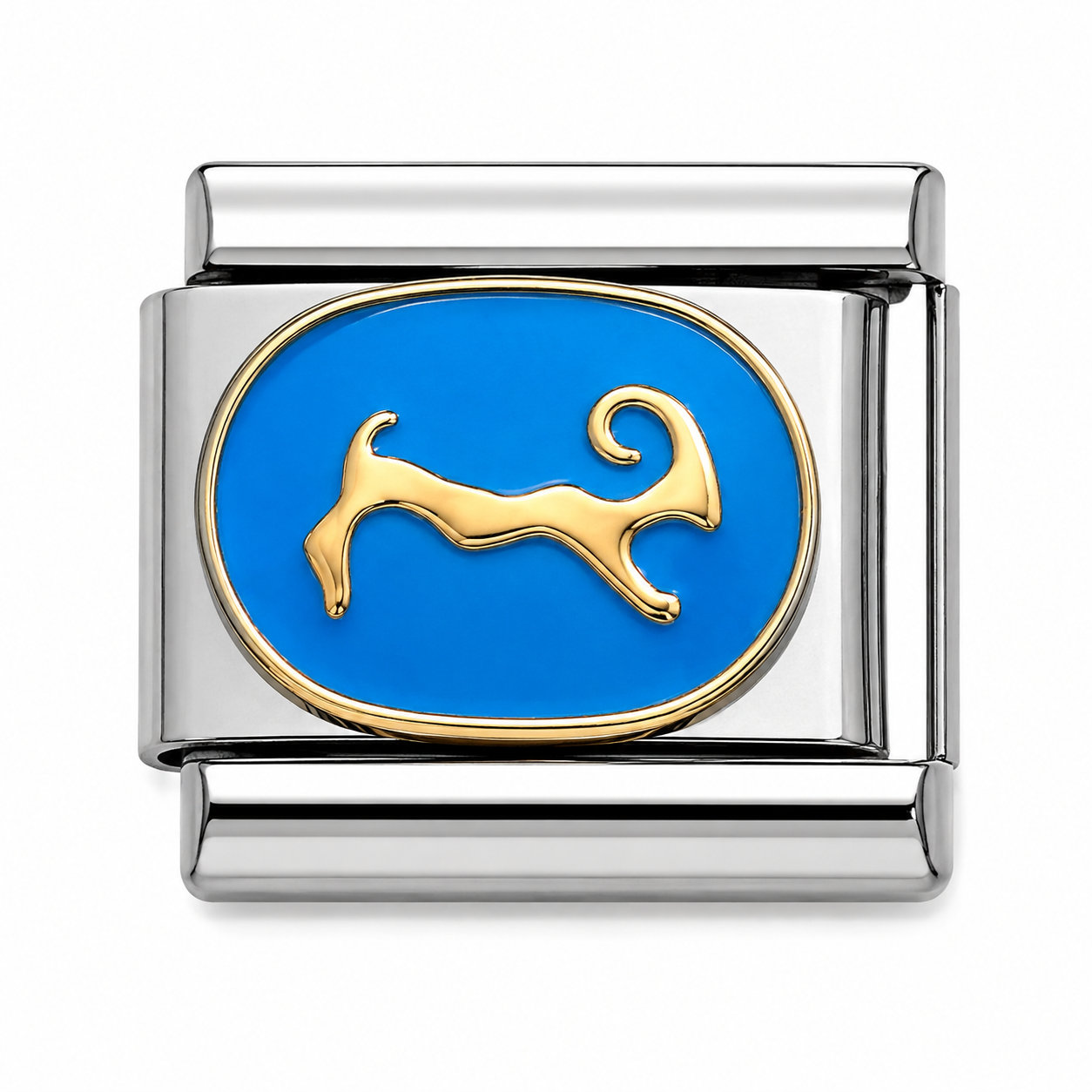 Blue and Gold Aries Gold Italian Charm