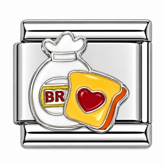 Bread Slice Silver Italian Charm