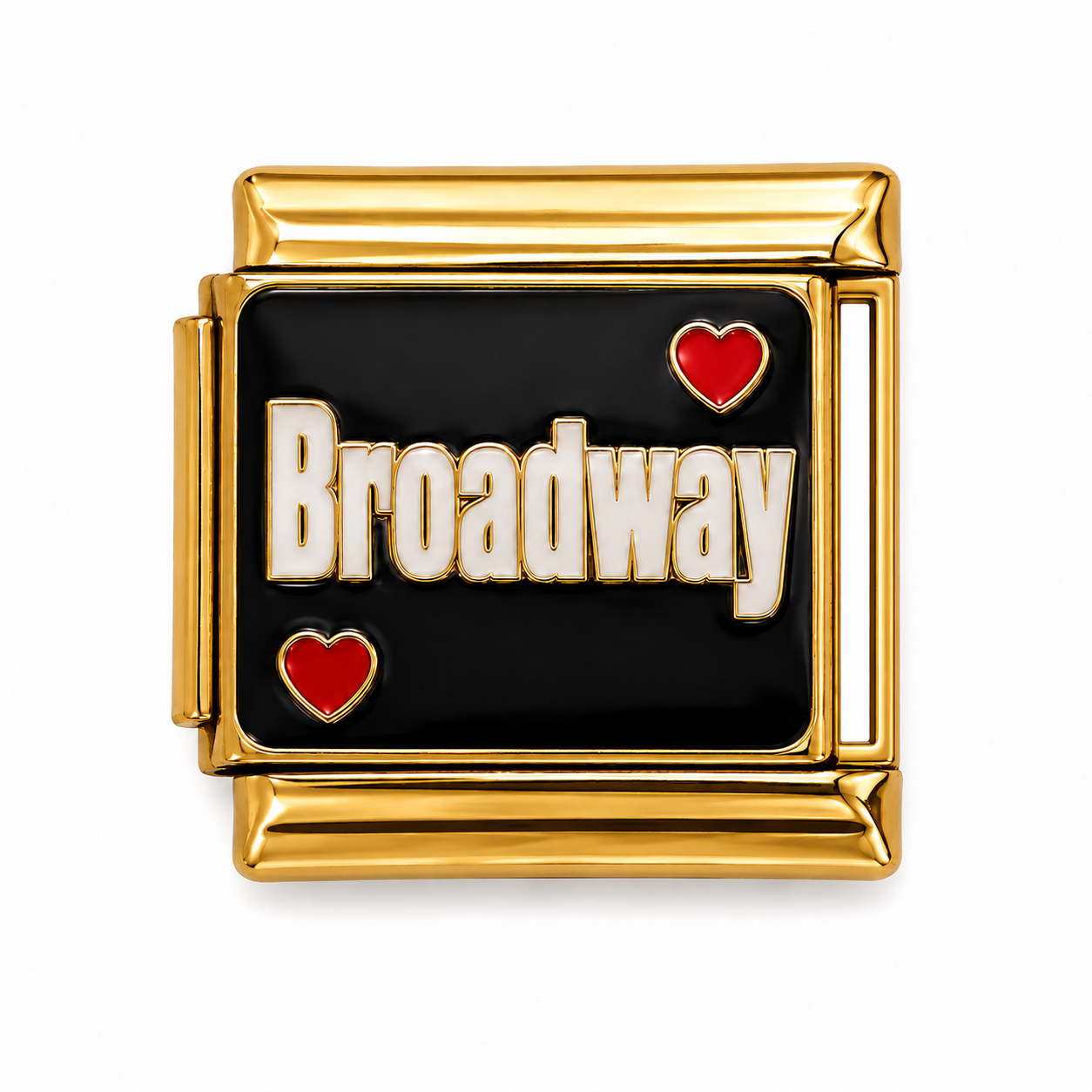Broadway Hearts Gold Italian Charm