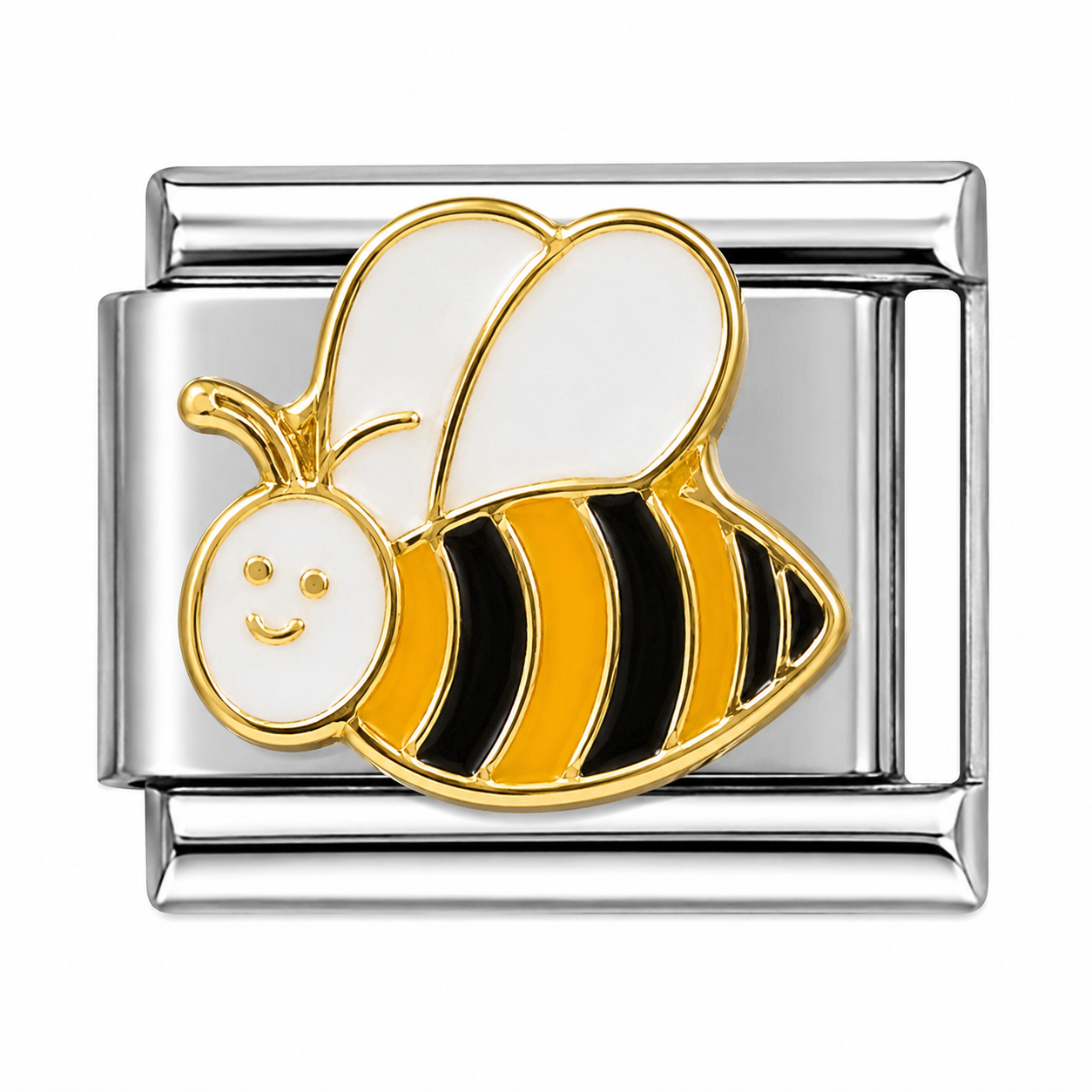 Bumblebee Silver Italian Charm