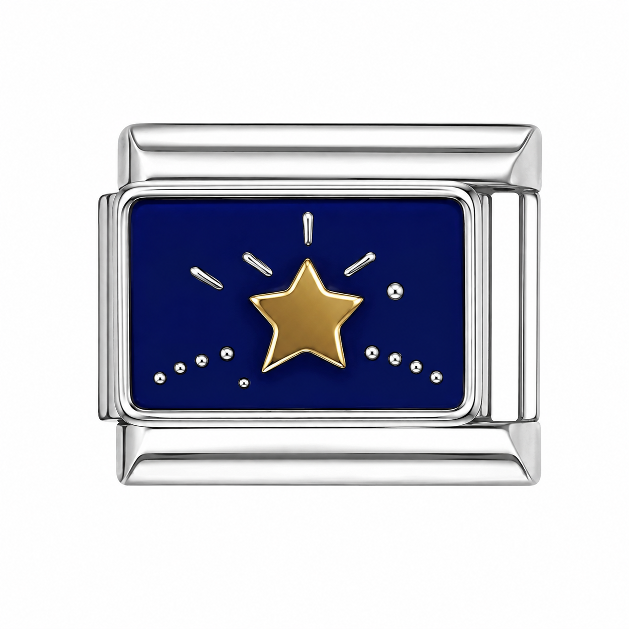 Shooting Star on Blue Sky Silver Italian Charm