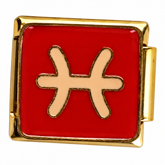 Pisces Zodiac Gold Italian Charm