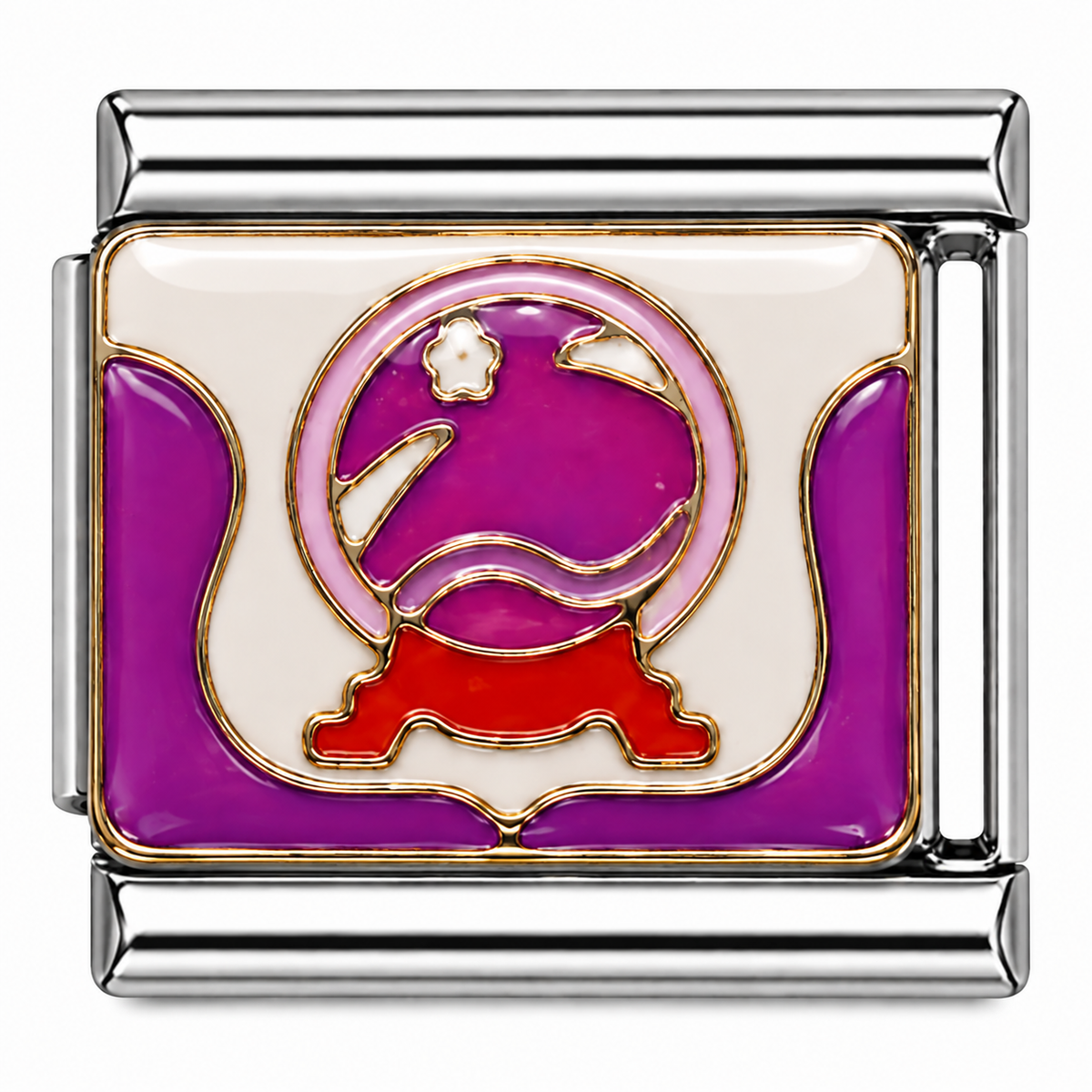 Fishbowl Silver Italian Charm