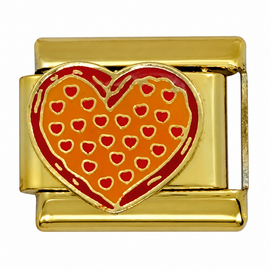Heart Pizza Gold Italian Charm