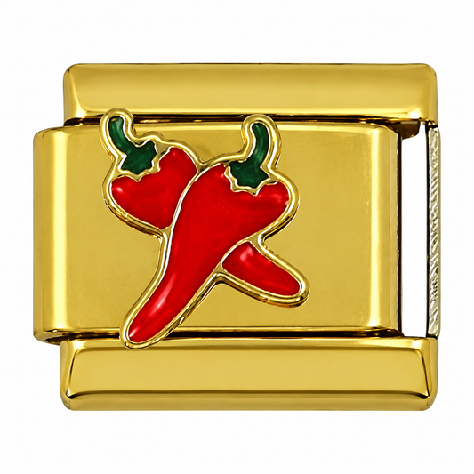 Red Pepper Gold Italian Charm