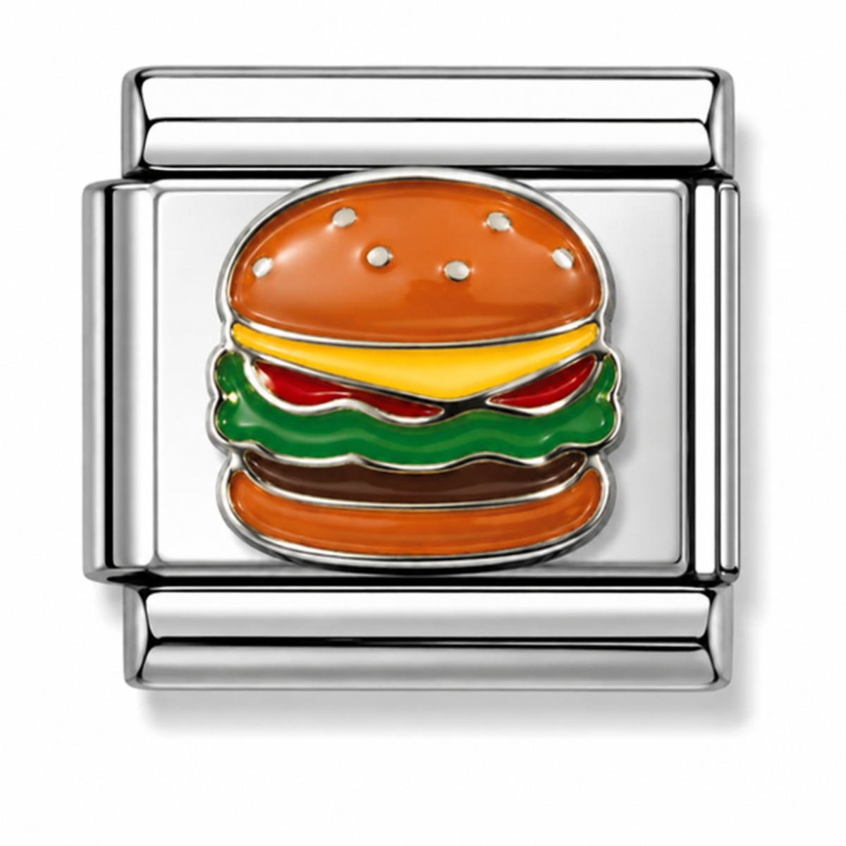 Cheeseburger Silver Italian Charm