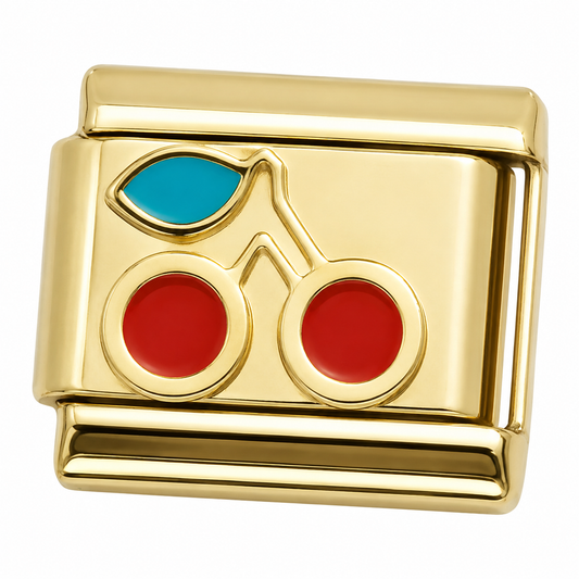 Cherry Gold Italian Charm