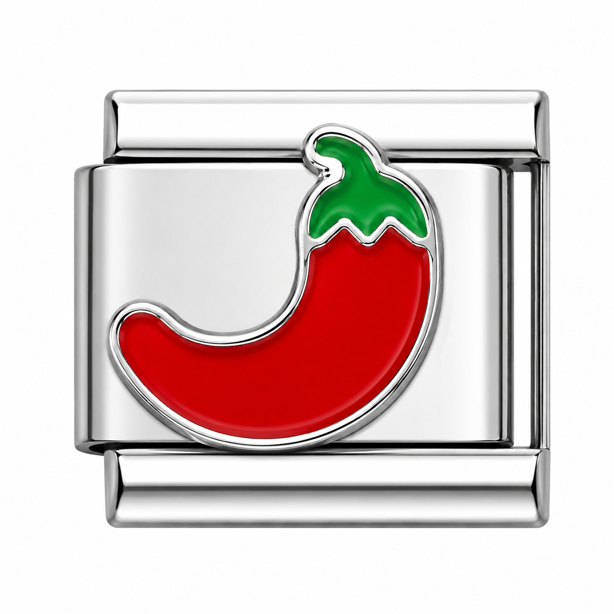 Chili Pepper Silver Italian Charm