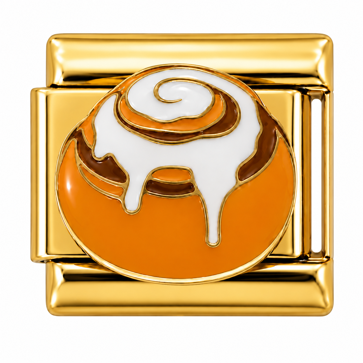Cinnamon Roll Gold Italian Charm