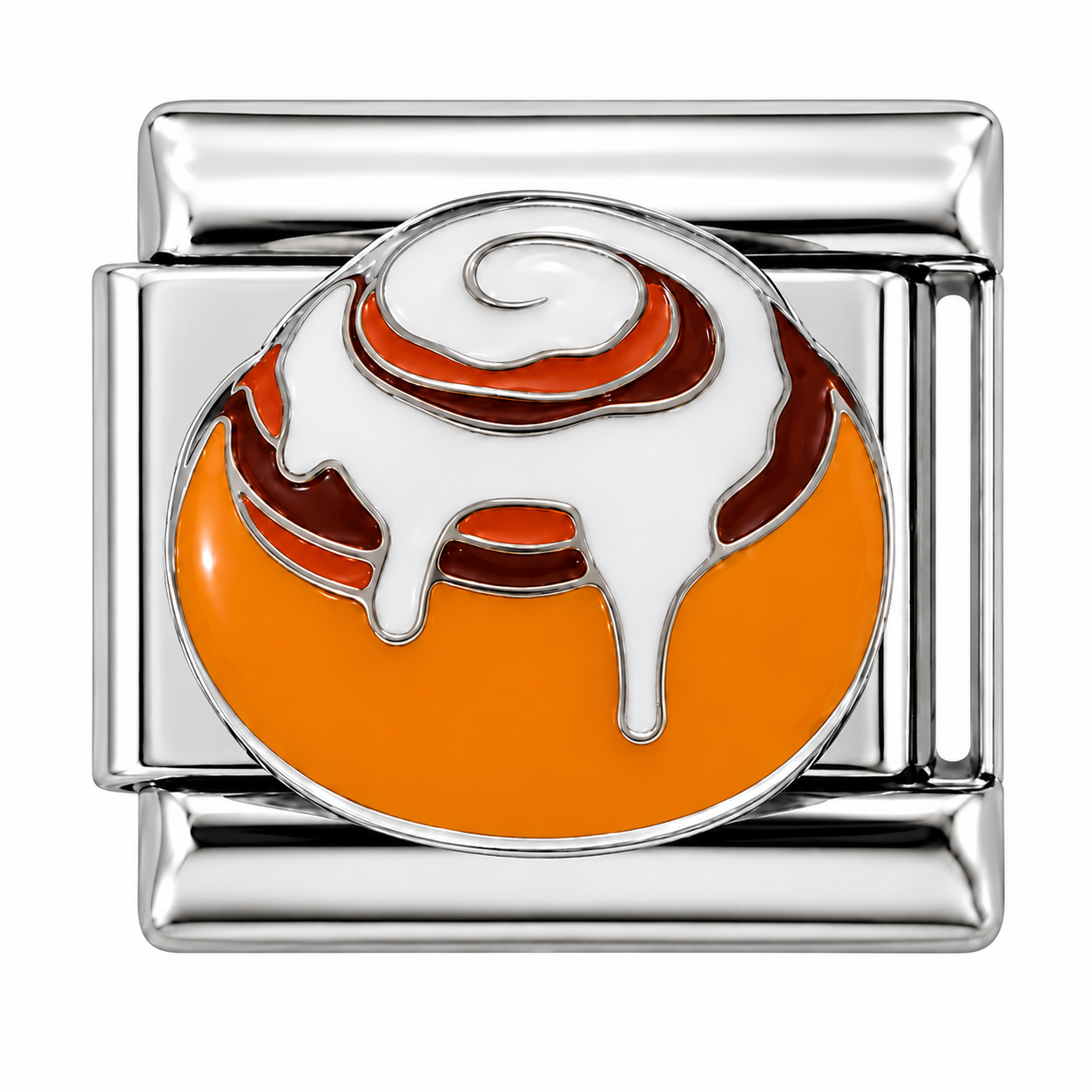 Cinnamon Roll Silver Italian Charm