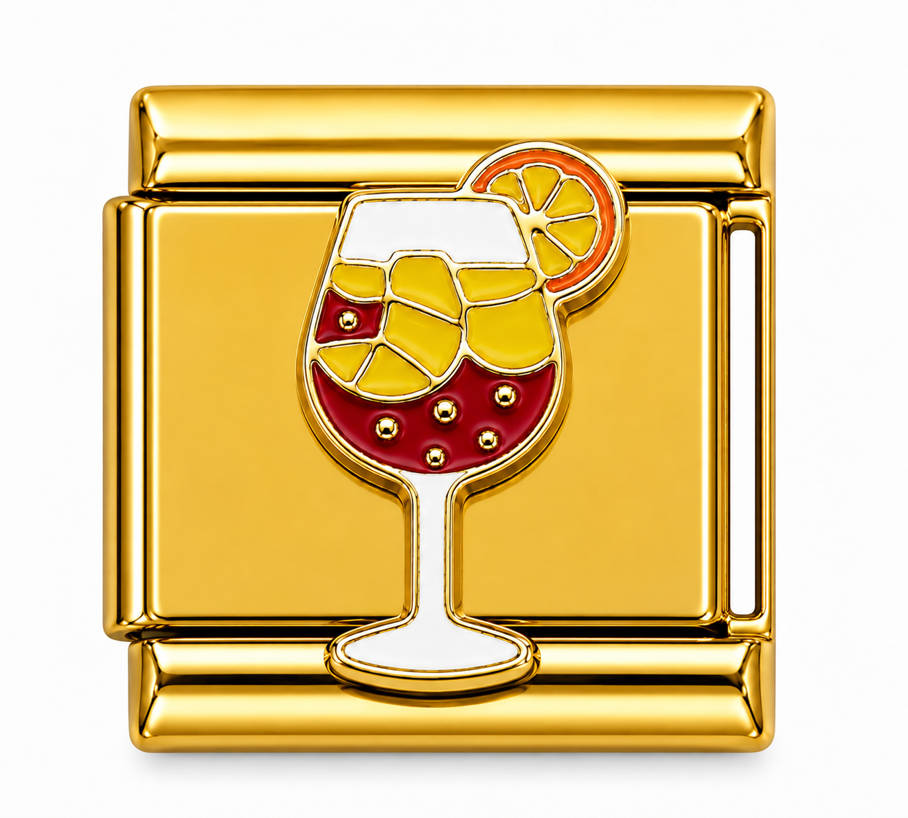 Citrus Cocktail Gold Italian Charm