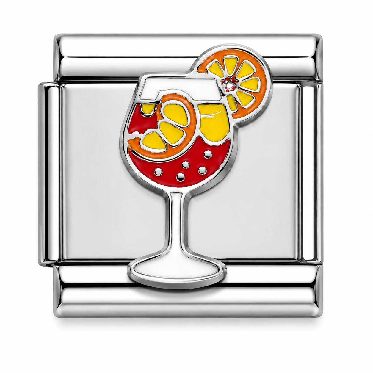 Citrus Cocktail Silver Italian Charm