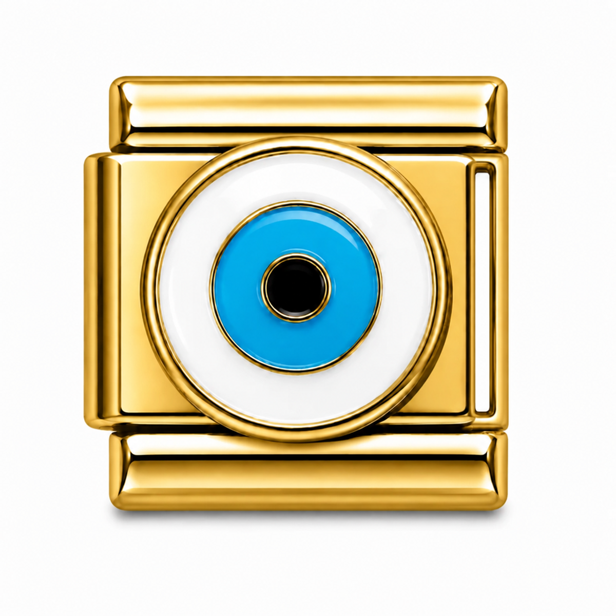 Classic Blue Evil Eye Gold Italian Charm
