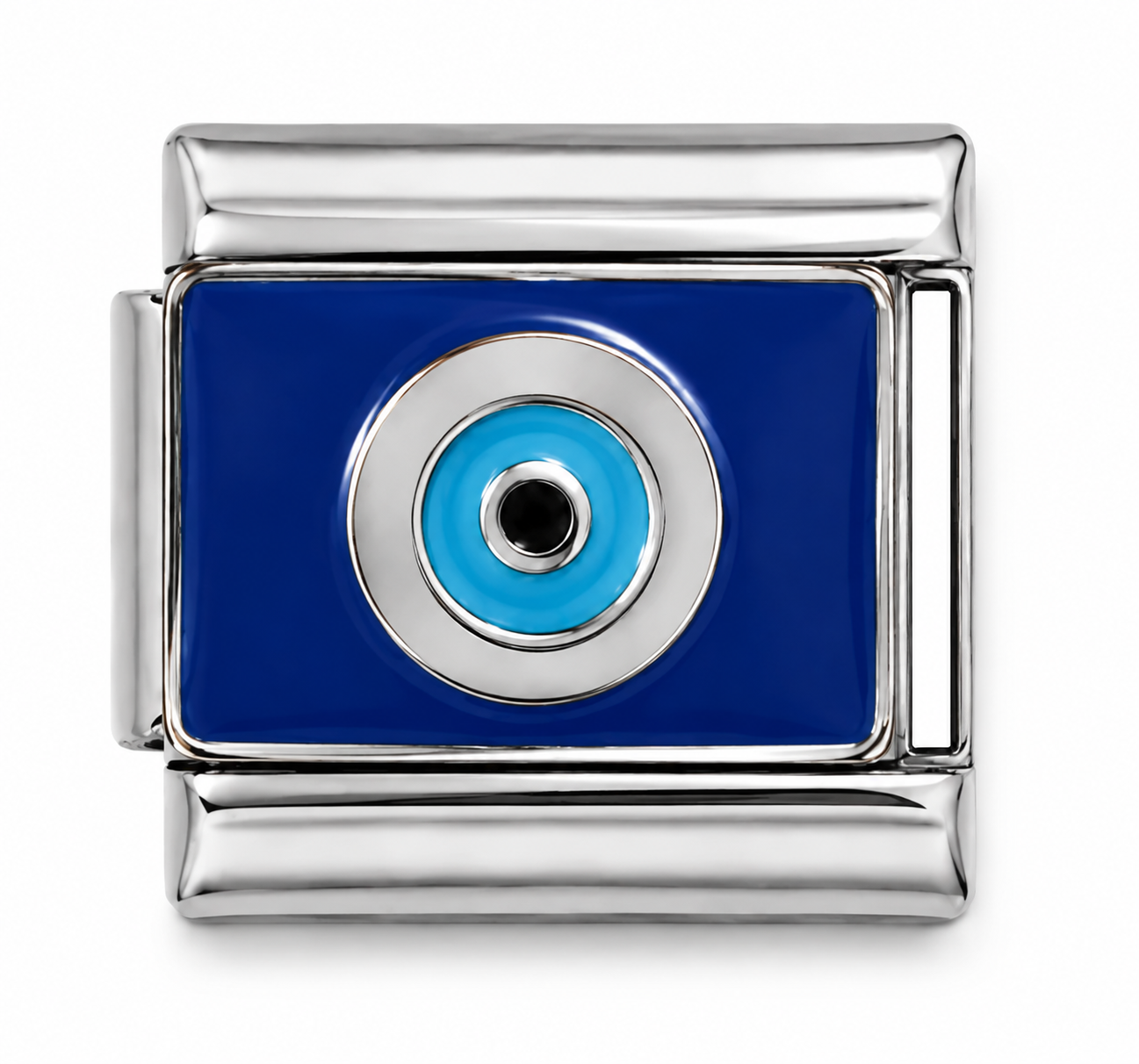 Classic Blue Evil Eye Silver Italian Charm