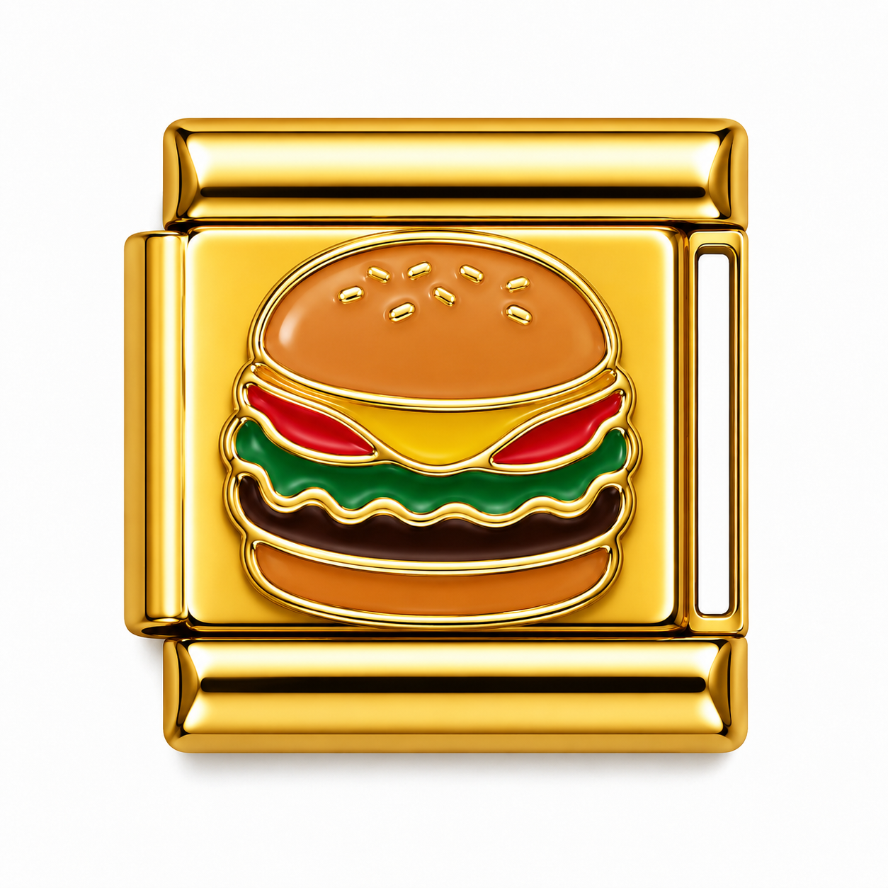 Classic Cheeseburger Gold Italian Charm
