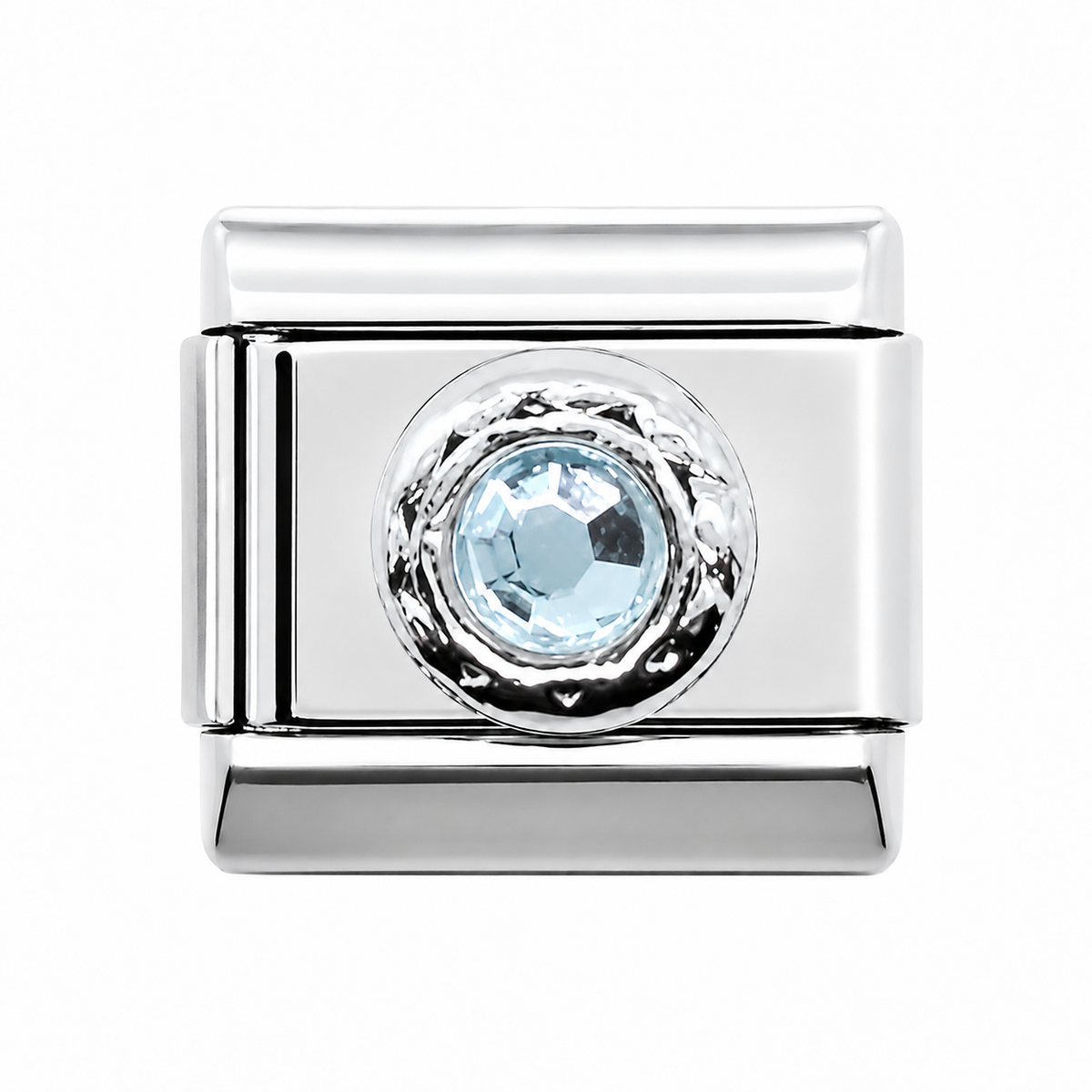 Clear Gem Silver Italian Charm