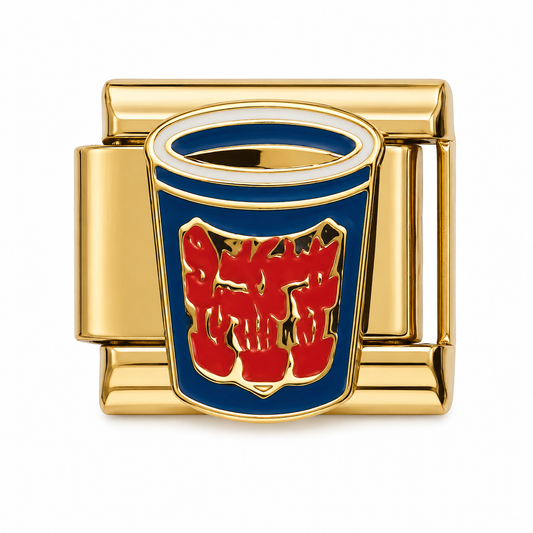 Coffee Cup Gold Italian Charm