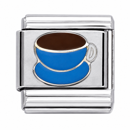 Coffee Cup Silver Italian Charm