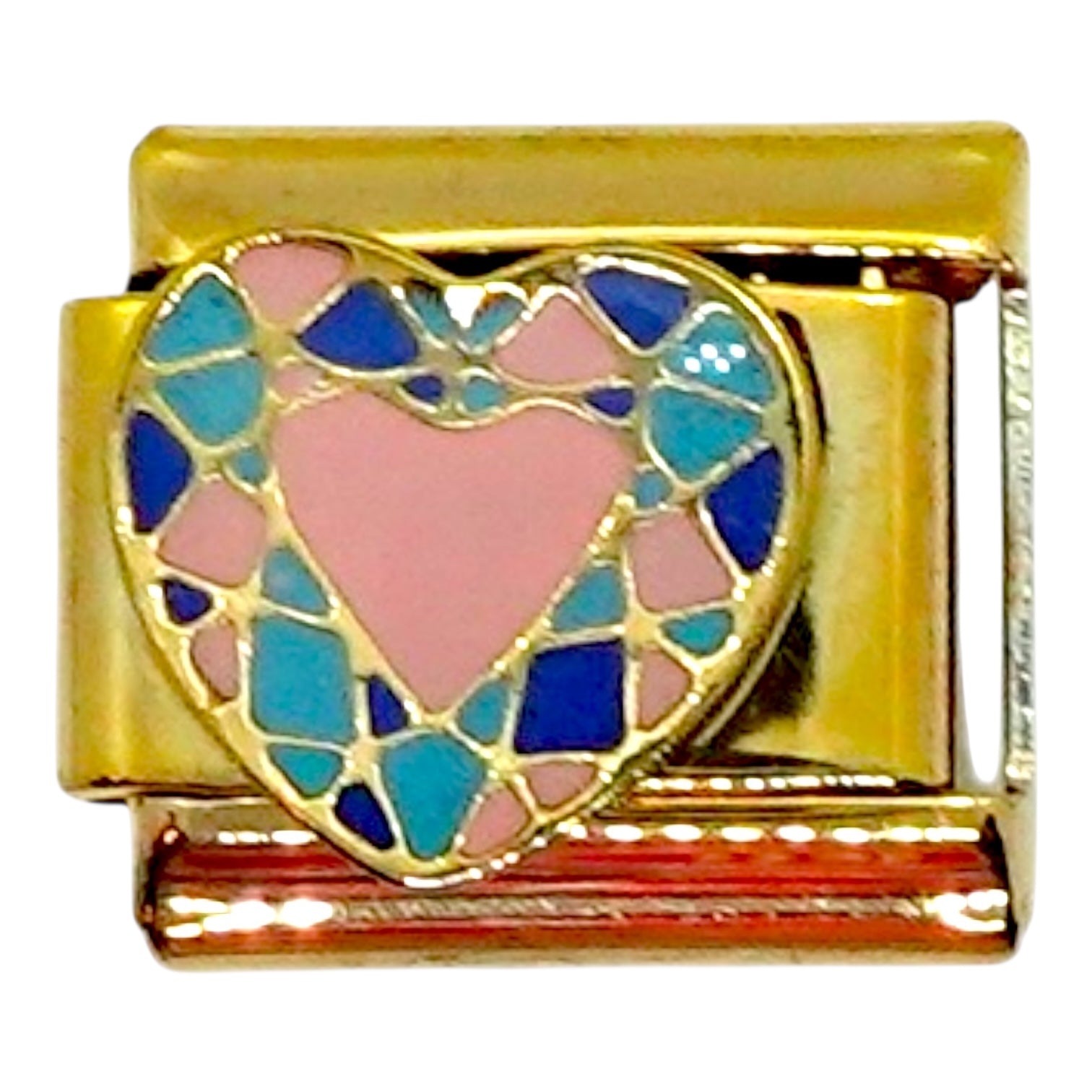 Collage Heart Gold Italian Charm