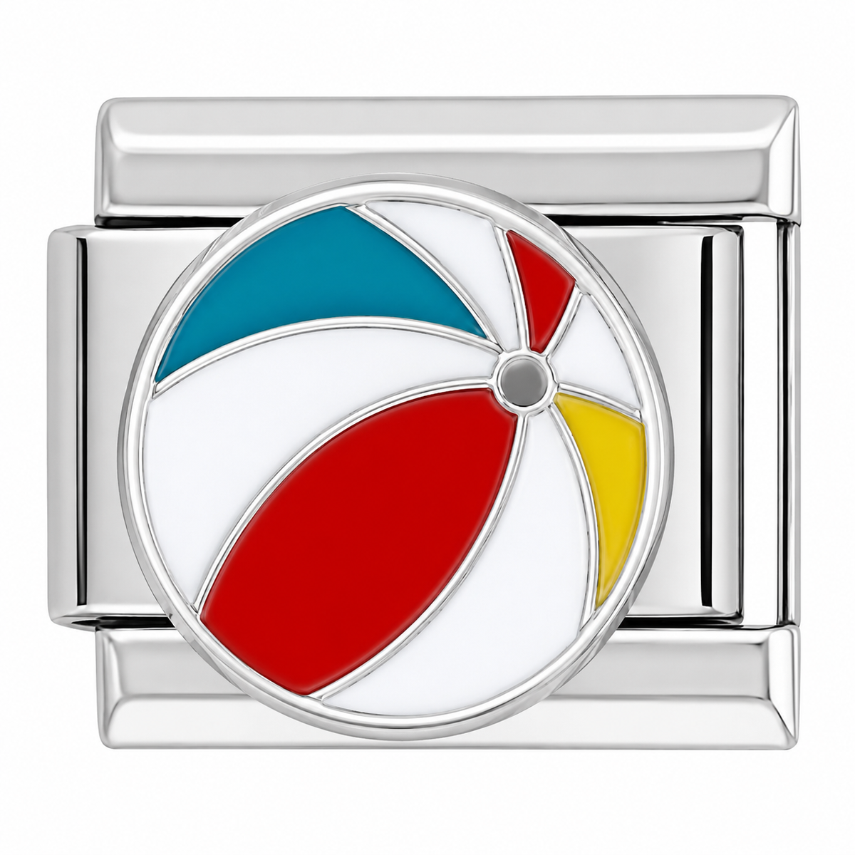 Colorful Beach Ball Silver Italian Charm