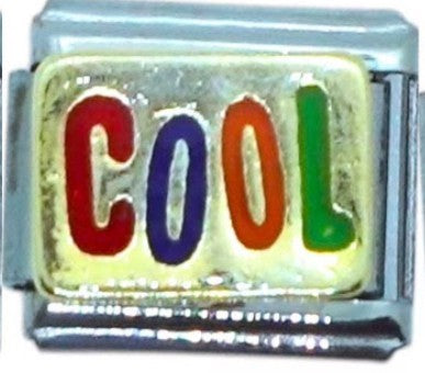Colorful 'COOL' Word Italian Charm
