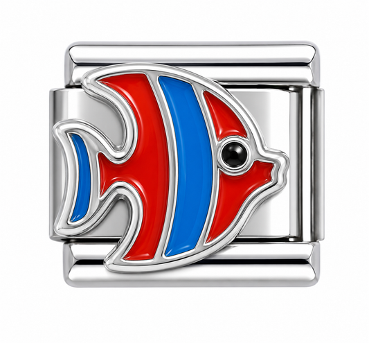 Colorful Fish with Blue and Red Stripes Italian Charm
