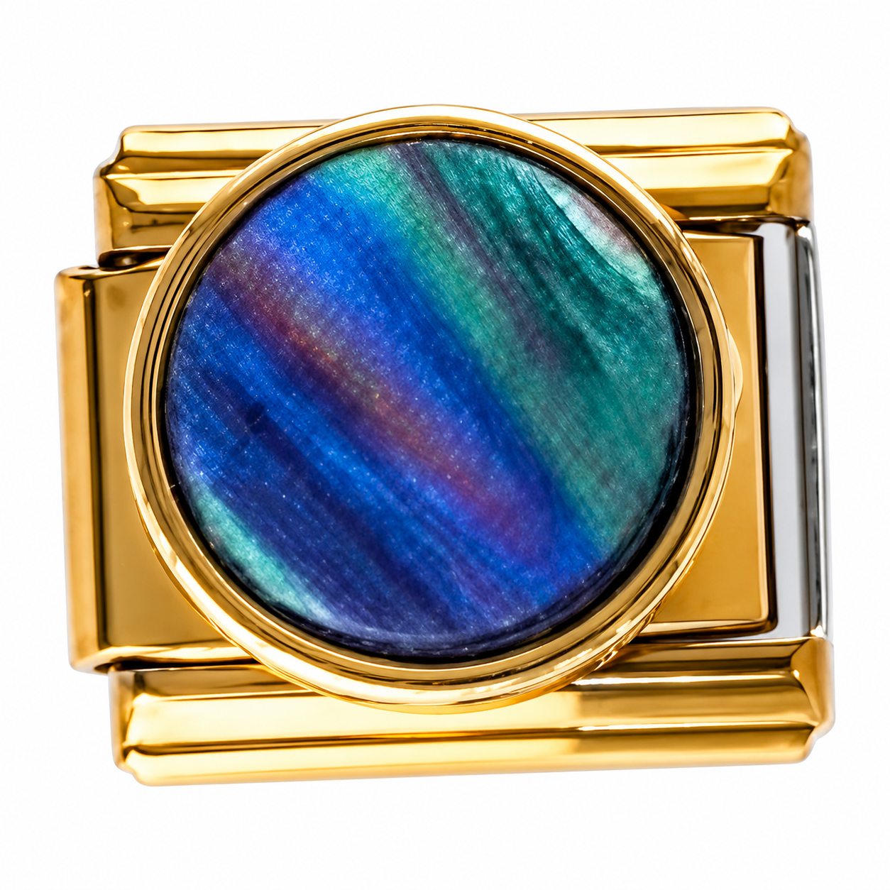 Colorful Swirl Gold Italian Charm