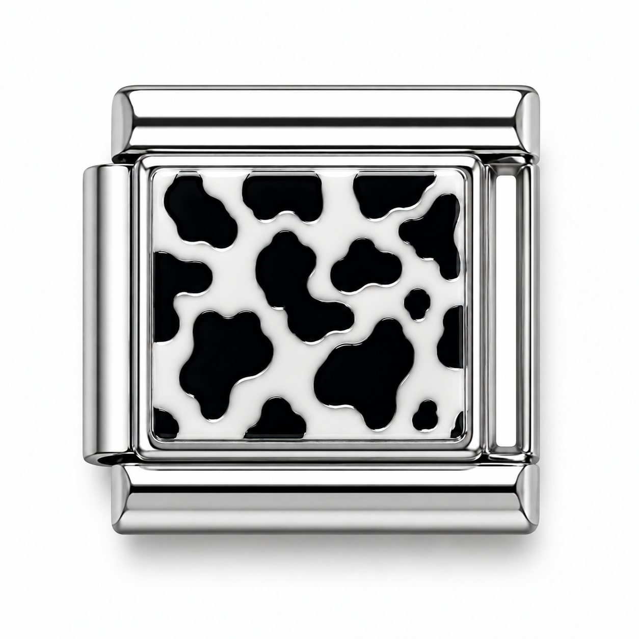 Cow Print Silver Italian Charm