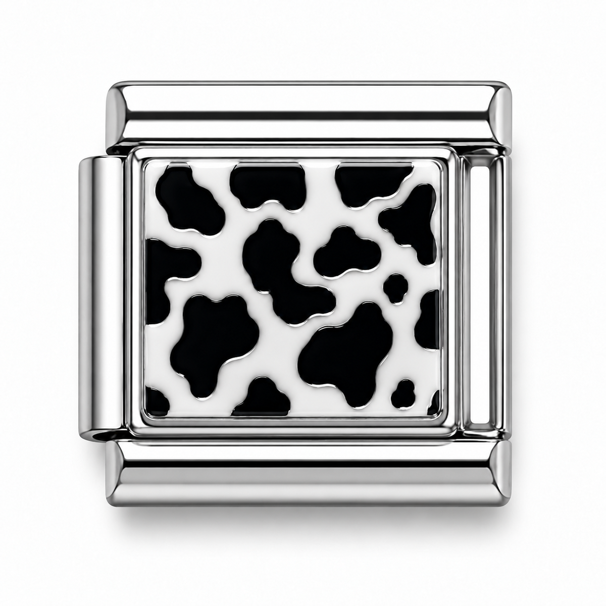 Cow Print Silver Italian Charm