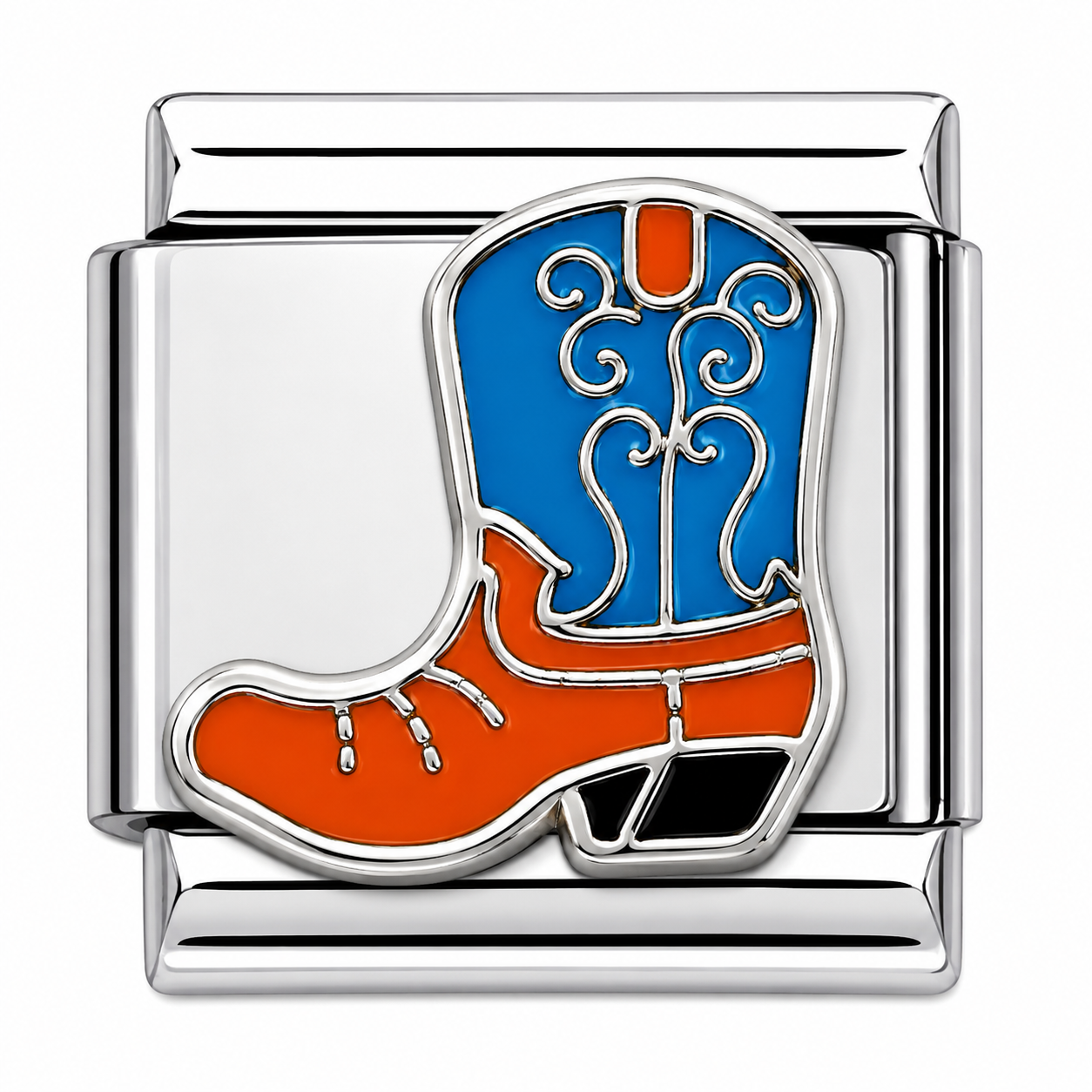 Cowboy Boot Silver Italian Charm
