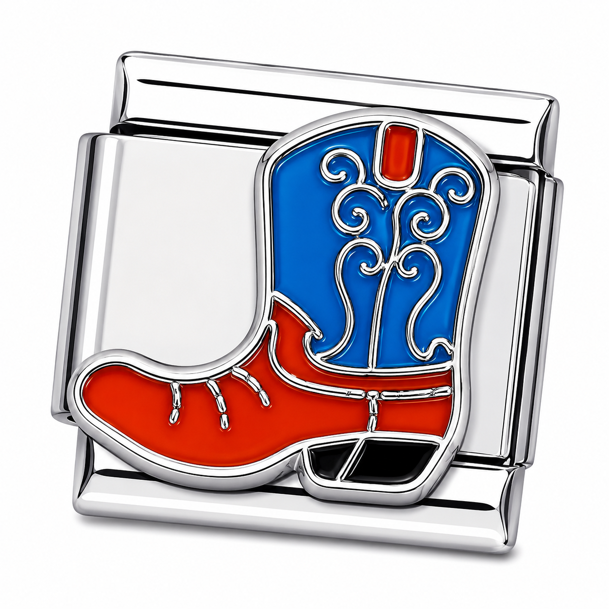 Cowboy Boot Silver Italian Charm
