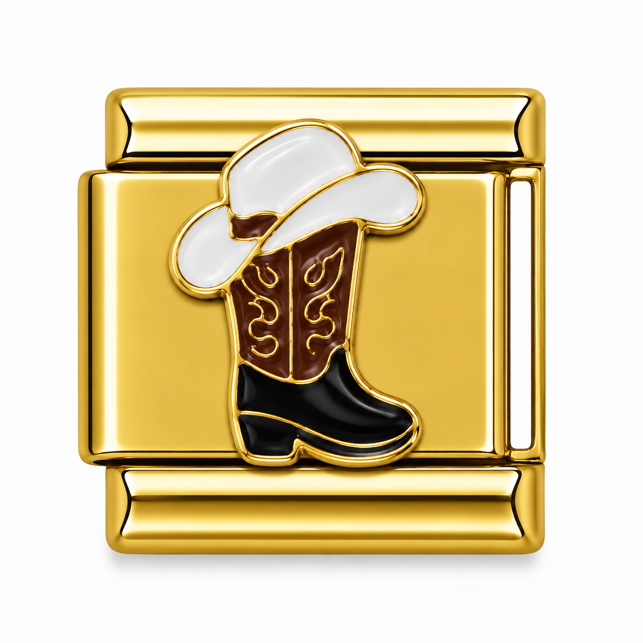 Cowboy Hat and Boots Gold Italian Charm