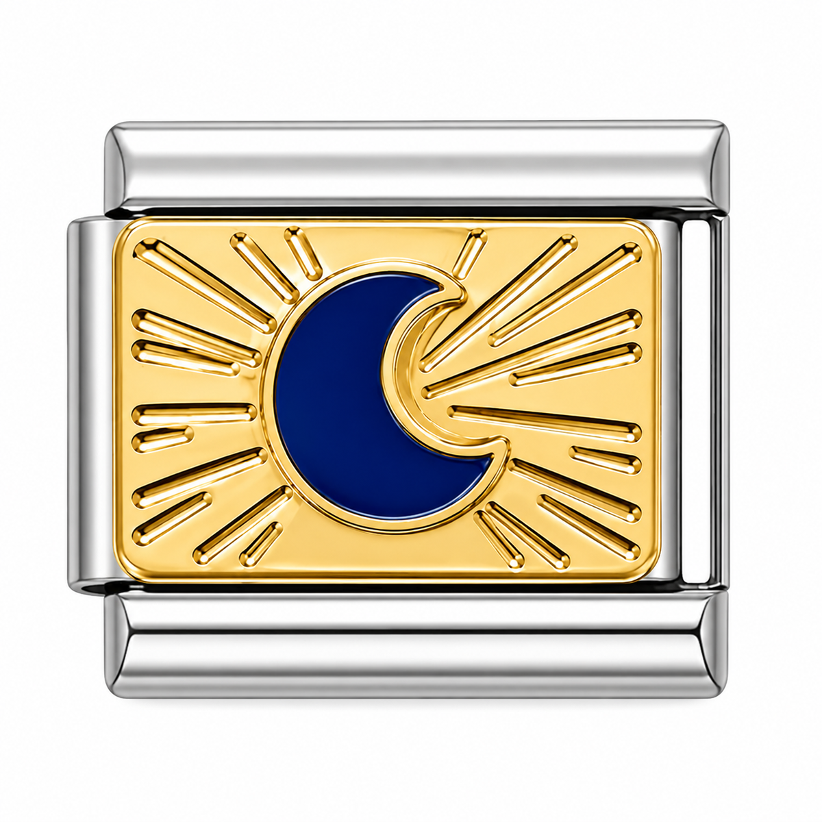 Crescent Moon Silver Italian Charm