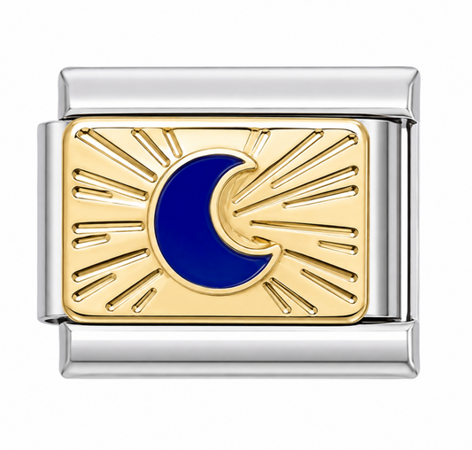 Crescent Moon Silver Italian Charm