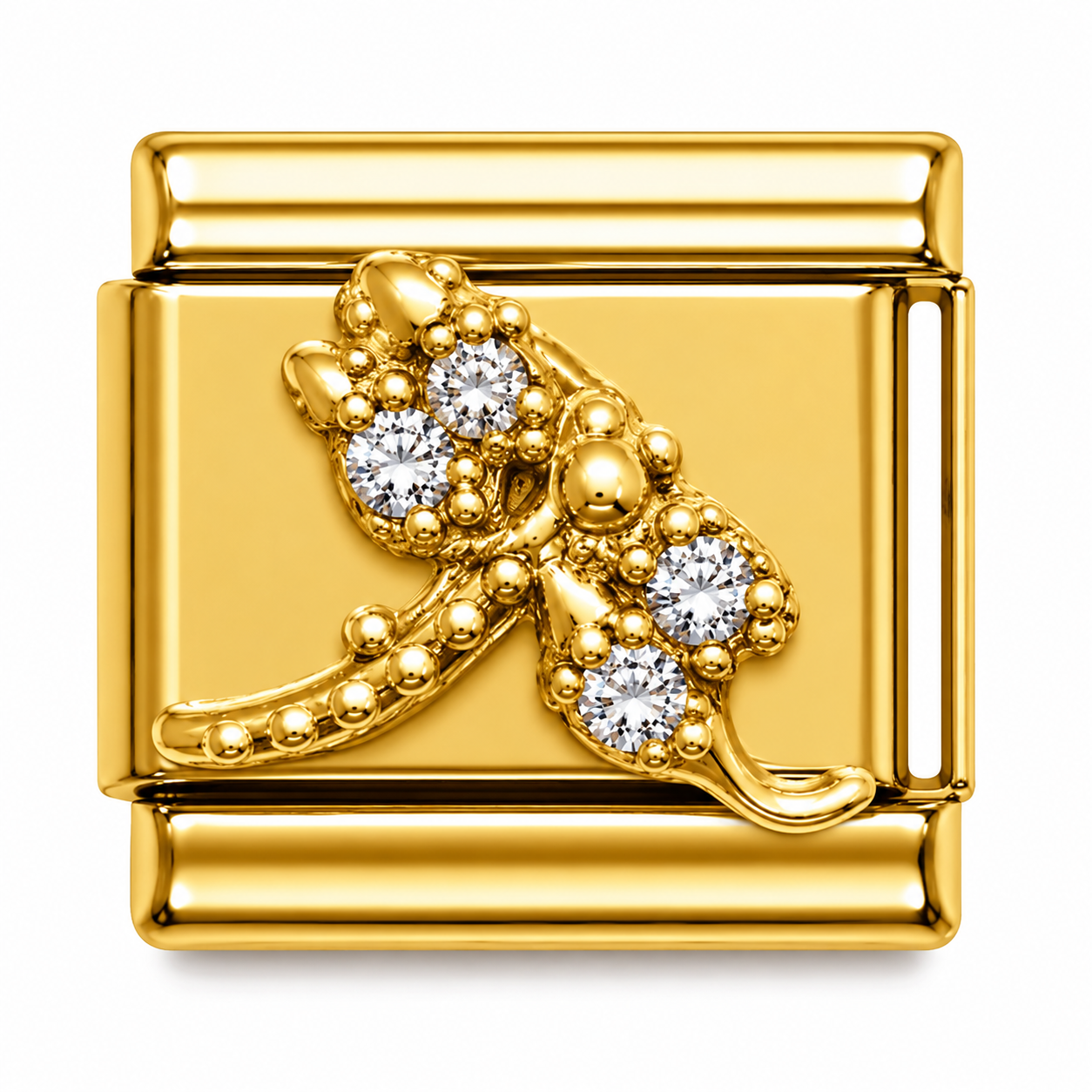 Crystal Ballet Slippers Gold Italian Charm