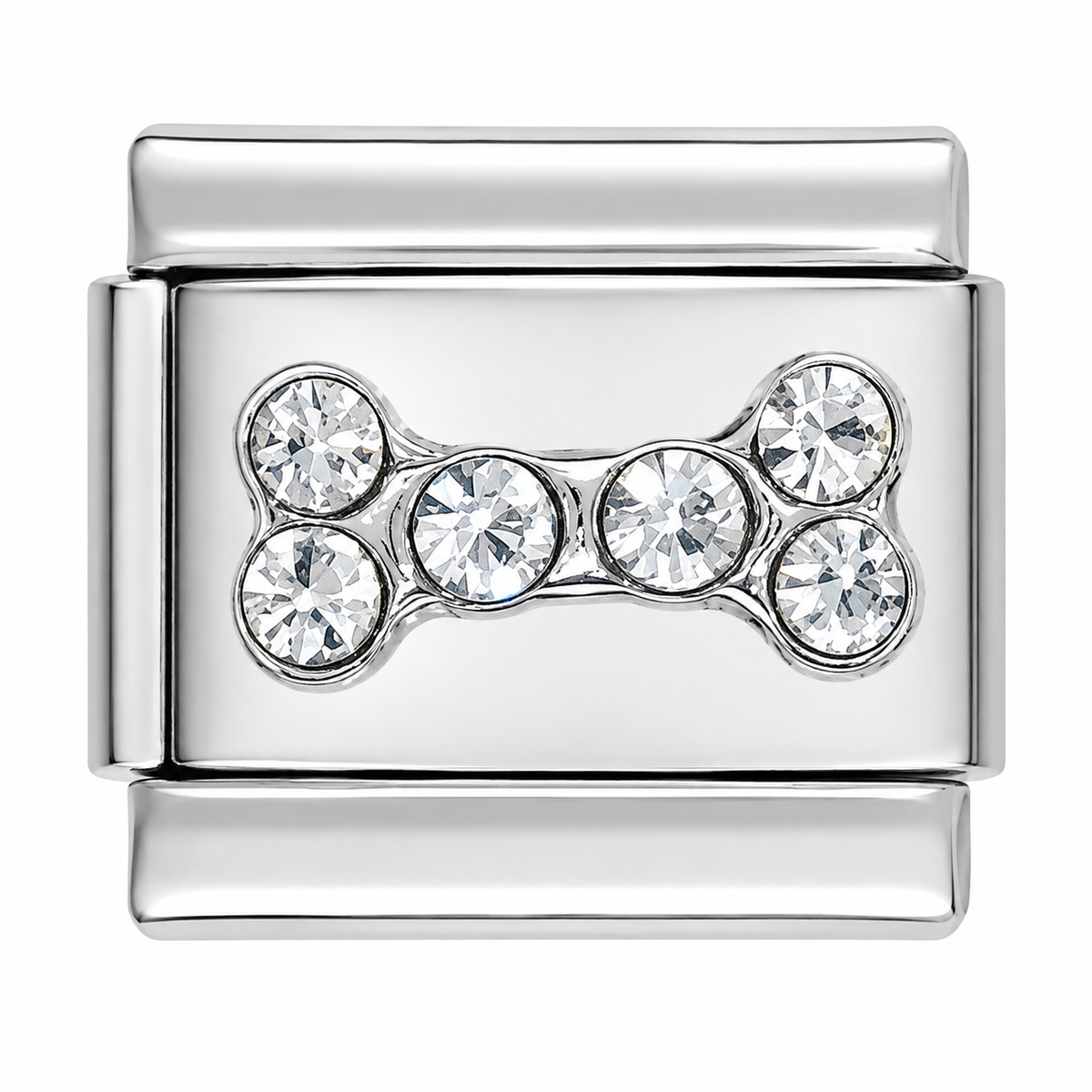 Crystal Bone Italian Charm