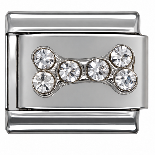 Crystal Bone Italian Charm