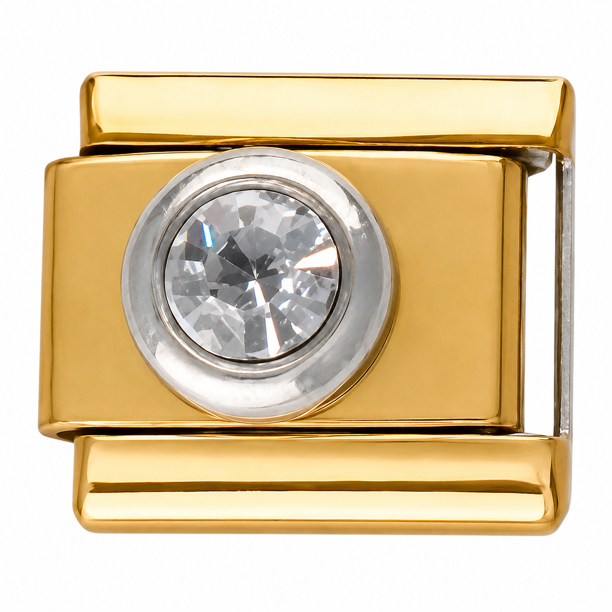 Crystal Gold Italian Charm