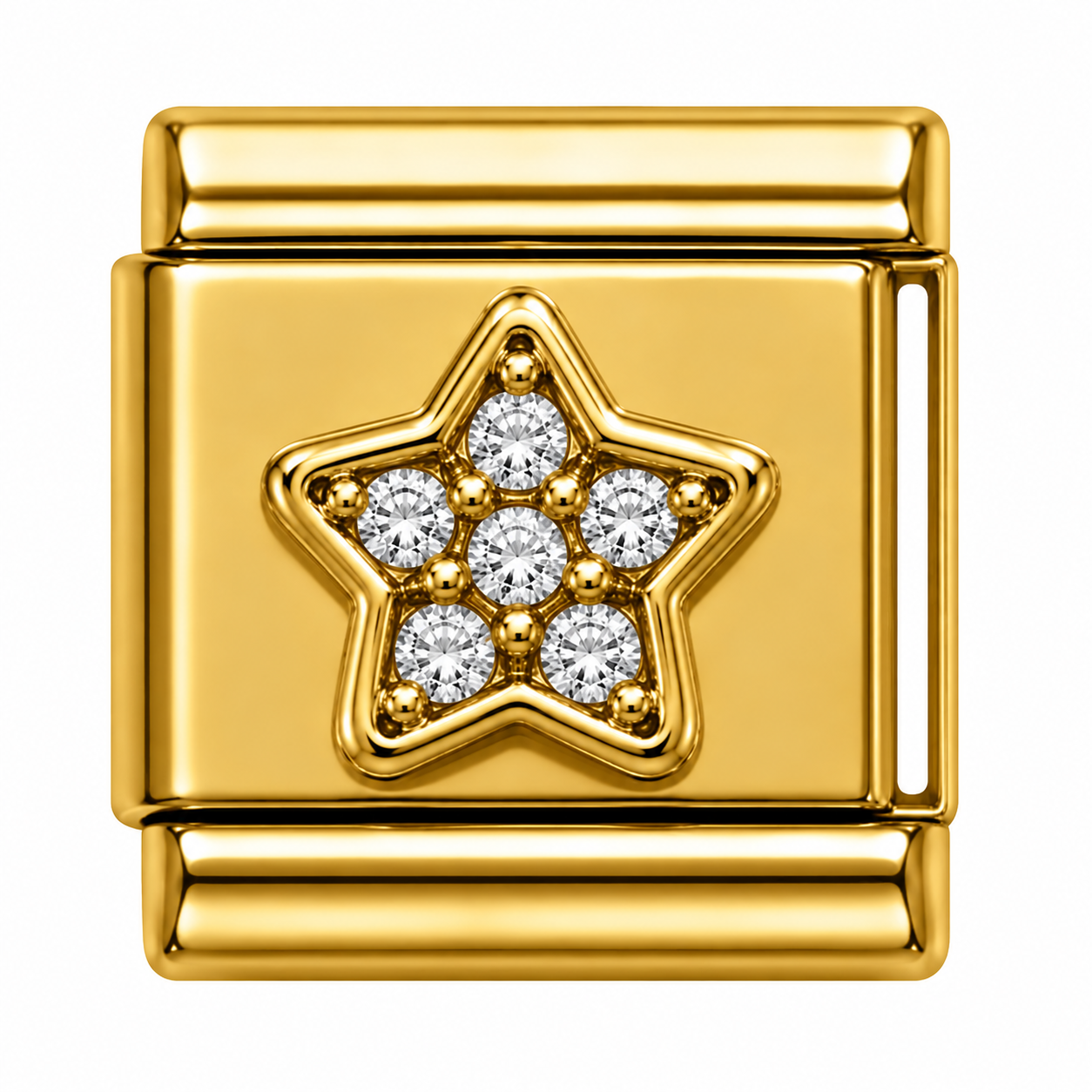 Crystal Star Gold Italian Charm