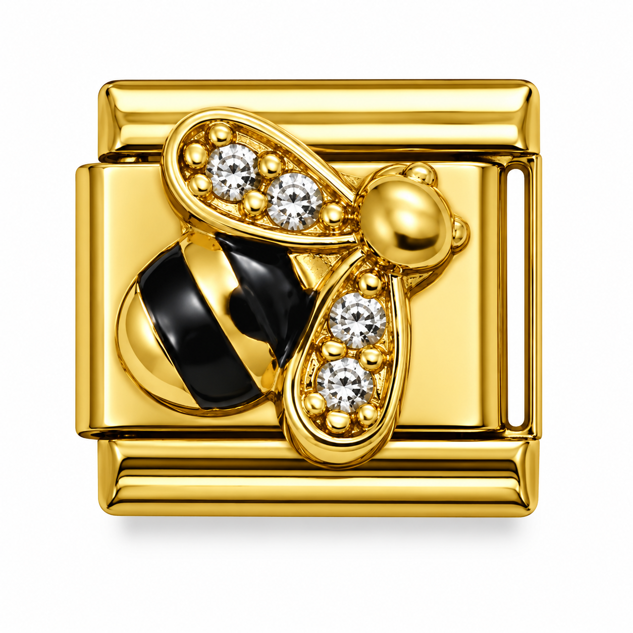 Crystal Wing Bumblebee Gold Italian Charm