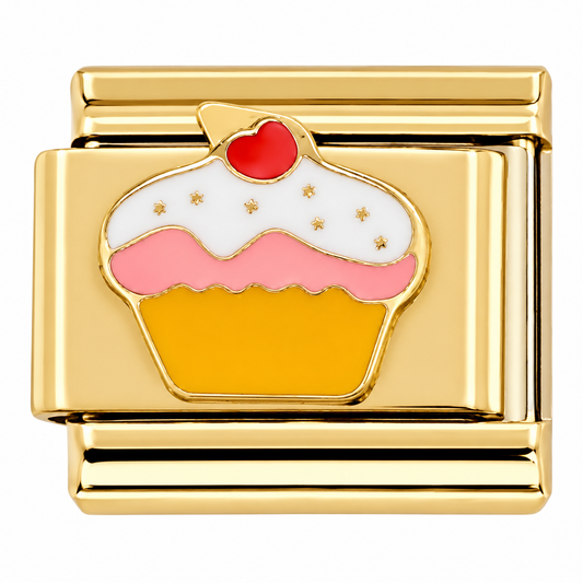 Cupcake Gold Italian Charm