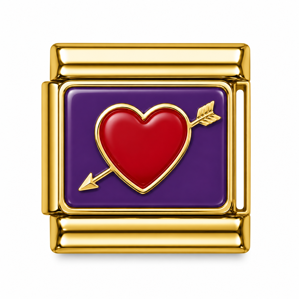 Cupid’s Arrow Heart Gold Italian Charm