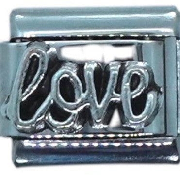 Cursive 'Love' Word Italian Charm