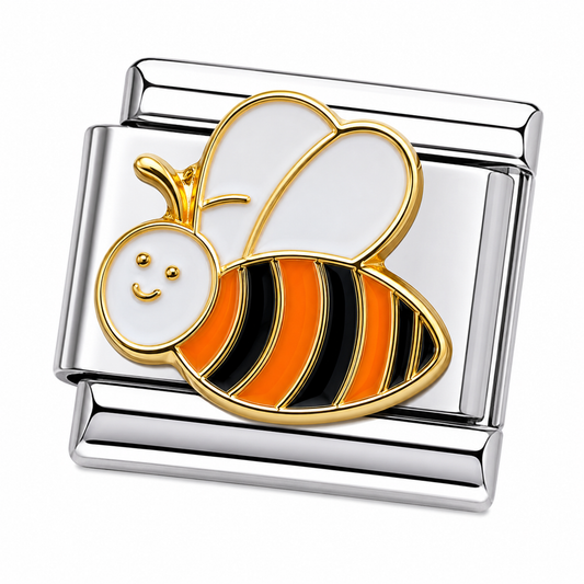 Cute Bee Silver Italian Charm
