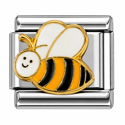 Cute Bee Silver Italian Charm