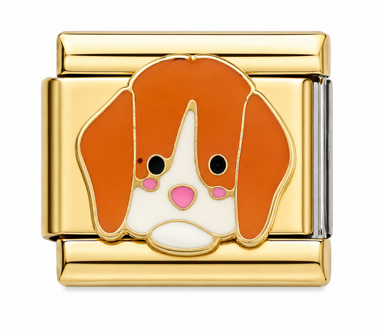 Cute Dog Gold Italian Charm